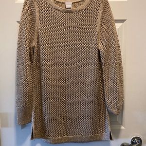 Chico’s gold open weave sweater